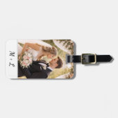 Personalized Wedding Photo With Initials  Bagagelabel (Voorkant horizontaal)