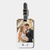 Personalized Wedding Photo With Initials  Bagagelabel (Voorkant verticaal)