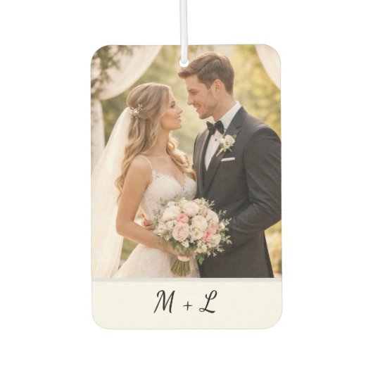 Personalized Wedding Photo With Initials  Luchtverfrisser (Voorkant)