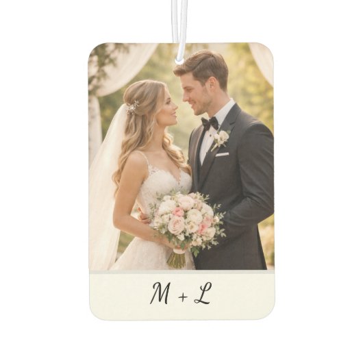 Personalized Wedding Photo With Initials  Luchtverfrisser (Achterkant)