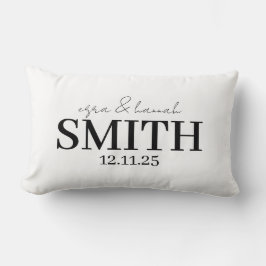 Personalized Wedding Pillow, Last Name & Date Kussen