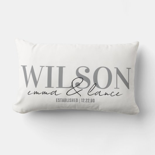 Personalized Wedding Pillow, Names & Dates Kussen (Voorkant)