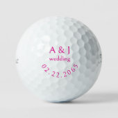 Personalized Wedding Pink Favor Titleist Pro V1 II Golfballen (Voorkant)