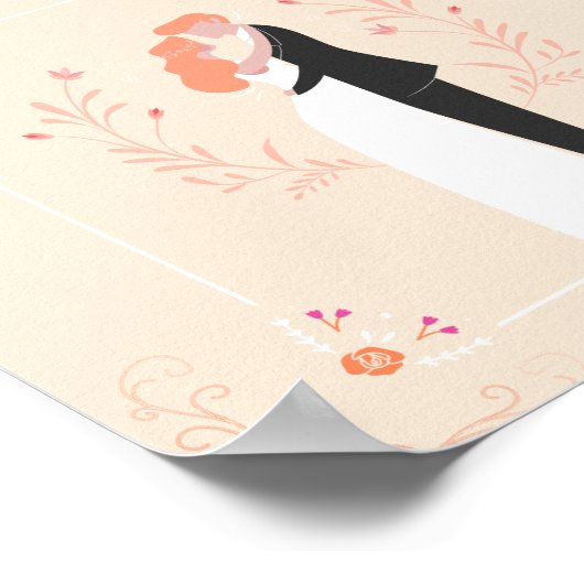 Personalized Wedding Poster – Illustrated Couple (Hoek)