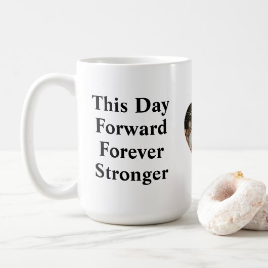 Personalized Wedding Quote Mug – "Forever Stronger Koffiemok (Met donut)