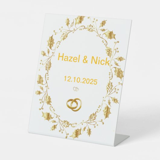 Personalized Wedding sign  Reclamebord Met Voetstuk (Voorkant)