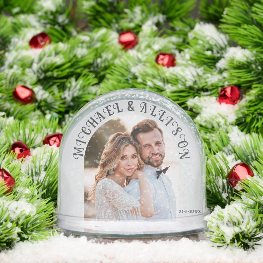 Personalized Wedding Snow Globe – 2 Photo Keepsake Sneeuwbol (Kerstmis)