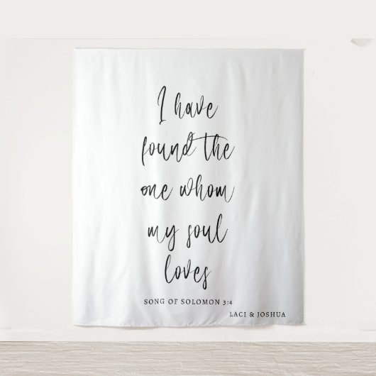 Personalized Wedding Tapestry Backdrop with Names Wandkleed (Voorkant)