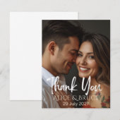 Personalized Wedding Thank You Card with Photo  Bedankkaart (Voorkant / Achterkant)