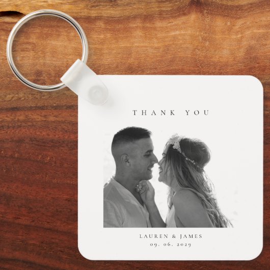 Personalized Wedding Thank You Photo Sleutelhanger (Voorkant)