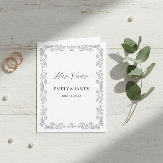  Personalized Wedding Vow Card & Keepsake Aankondiging