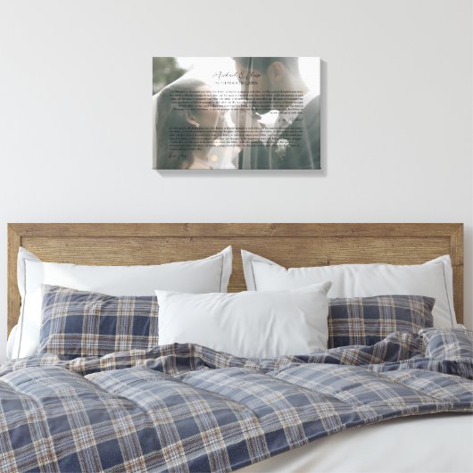 Personalized Wedding Vows Photo Keepsake Canvas Afdruk (Insitu (Slaapkamer))