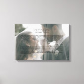 Personalized Wedding Vows Photo Keepsake Canvas Afdruk (Voorkant)