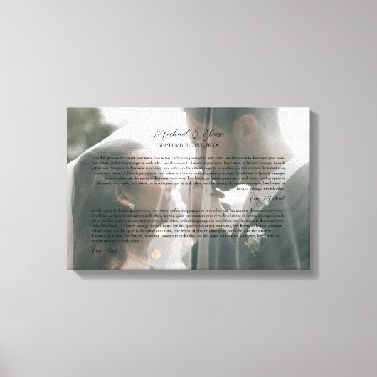 Personalized Wedding Vows Photo Keepsake Canvas Afdruk (Voorkant)
