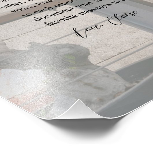 Personalized Wedding Vows Photo Keepsake Foto Afdruk (Hoek)