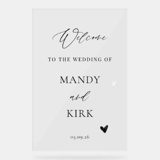 Personalized Wedding Welcome Sign Acryl Bord