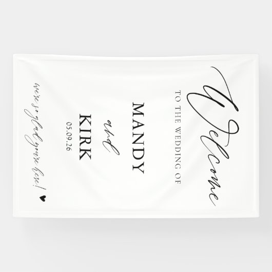 Personalized Wedding Welcome Sign Banner (Horizontaal)