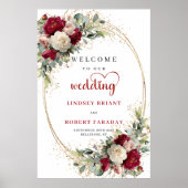 Personalized Wedding Welcome Sign Floral Poster (Voorkant)