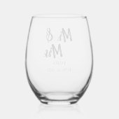 Personalized Wedding Wijnglas Zonder Voet (Achterkant)
