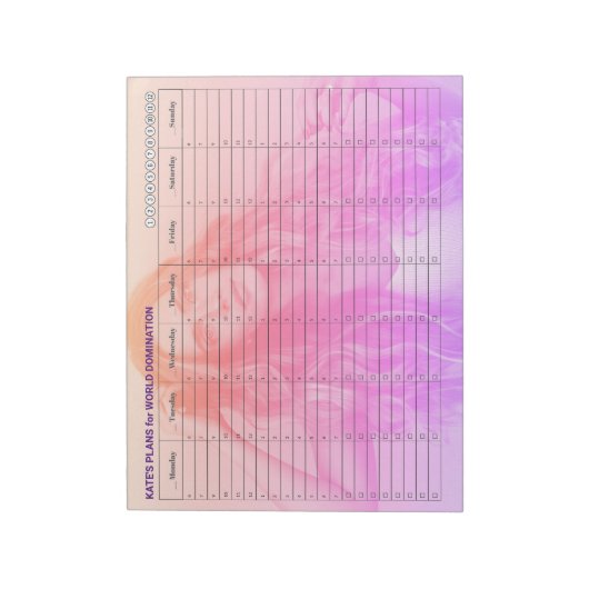 Personalized Weekly Appointing Schedule Notitieblok (Linkerzijde)