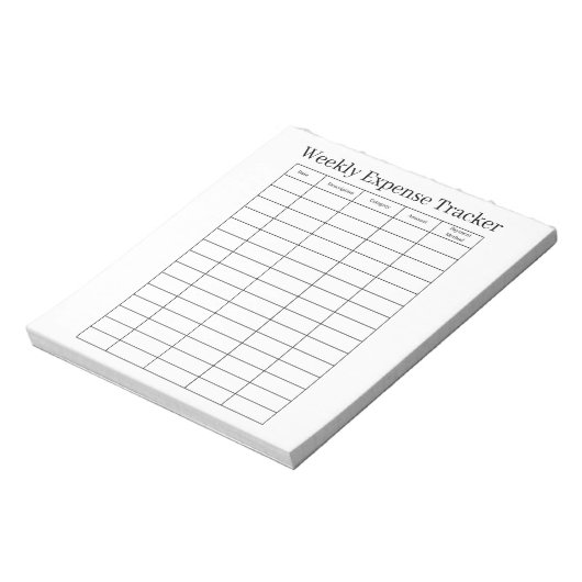 Personalized Weekly Expense Tracker Notepad Notitieblok (Linkerzijde)