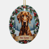 Personalized Weimaraner Christmas Keramisch Ornament (Rechts)
