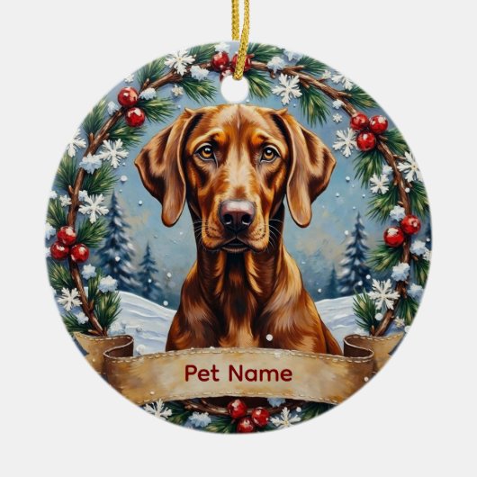 Personalized Weimaraner Christmas Keramisch Ornament (Voorkant)