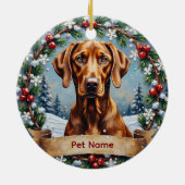 Personalized Weimaraner Christmas Keramisch Ornament (Achterkant)