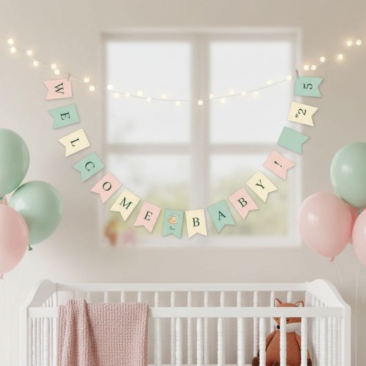 Personalized Welcome Baby  Woodland Fox Banner