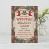 Personalized Western Christmas Holiday Party Kaart (Staand voorkant)