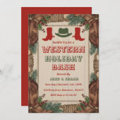 Personalized Western Christmas Holiday Party Kaart (Voorkant / Achterkant)