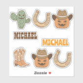 Personalized Western Halloween Fun Set  Sticker (Vel)