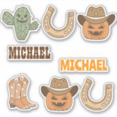Personalized Western Halloween Fun Set  Sticker (Voorkant)