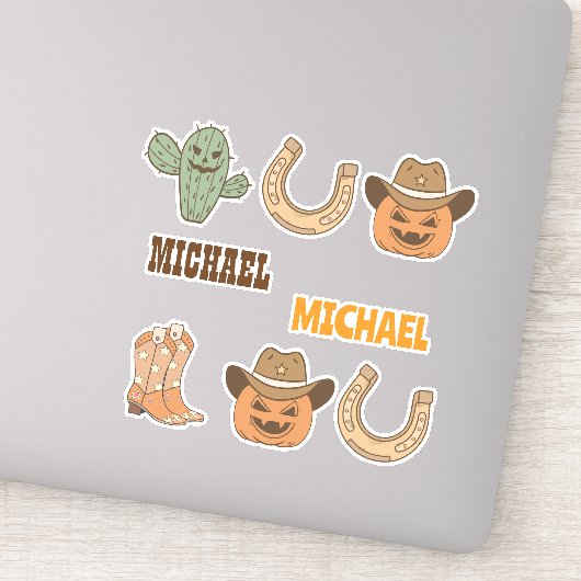 Personalized Western Halloween Fun Set  Sticker (Detail)