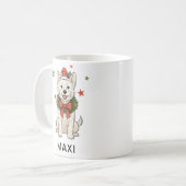 Personalized Westie Christmas Wreath Koffiemok (Voorkant links)