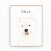 Personalized Westie West Highland Terrier Art Foto Afdruk