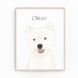Personalized Westie West Highland Terrier Art Foto Afdruk