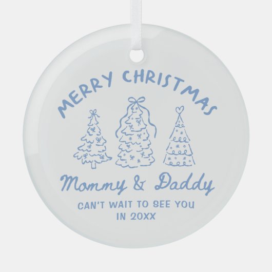 Personalized Whimsical Baby Announcement Ornament (Voorkant)