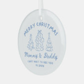 Personalized Whimsical Baby Announcement Ornament (Voorkant links)