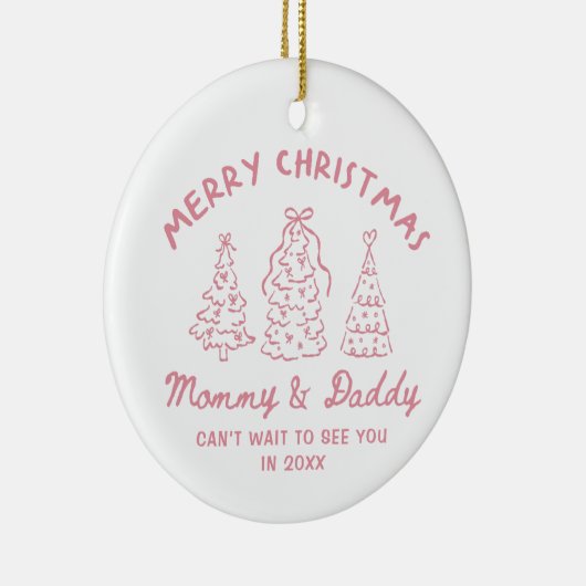 Personalized Whimsical Baby Announcement Ornament (Rechts)