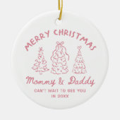 Personalized Whimsical Baby Announcement Ornament (Voorkant)