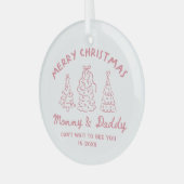 Personalized Whimsical Baby Announcement Ornament (Voorkant links)