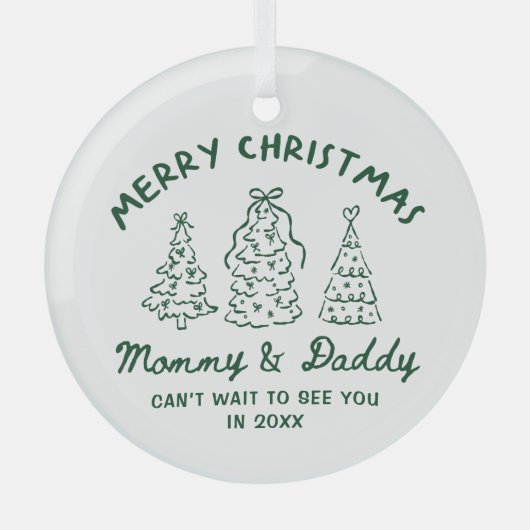 Personalized Whimsical Baby Announcement Ornament (Voorkant)