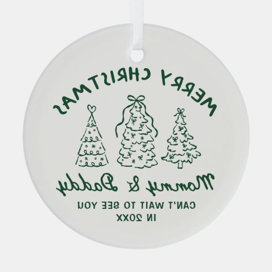 Personalized Whimsical Baby Announcement Ornament (Achterkant)