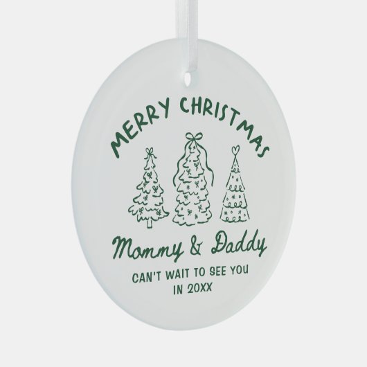 Personalized Whimsical Baby Announcement Ornament (Voorkant Rechts)