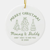Personalized Whimsical Baby Announcement Ornament (Voorkant)