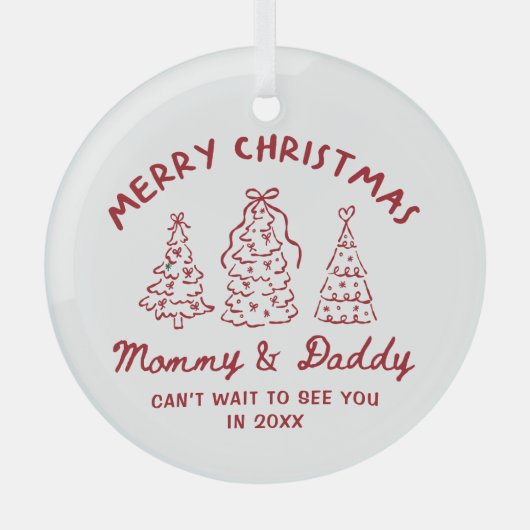 Personalized Whimsical Baby Announcement Ornament (Voorkant)