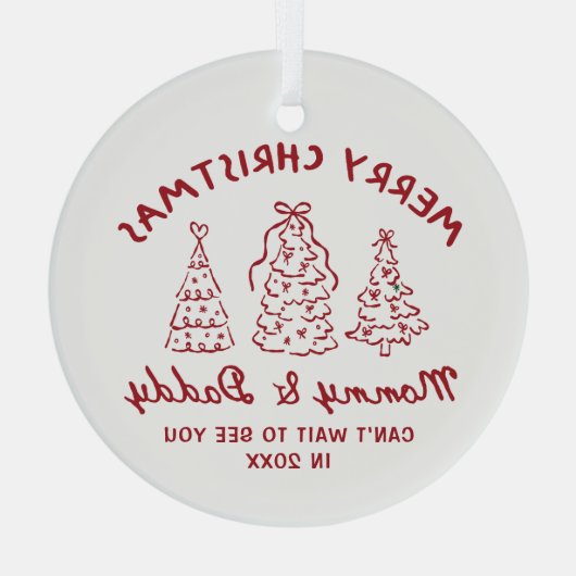 Personalized Whimsical Baby Announcement Ornament (Achterkant)