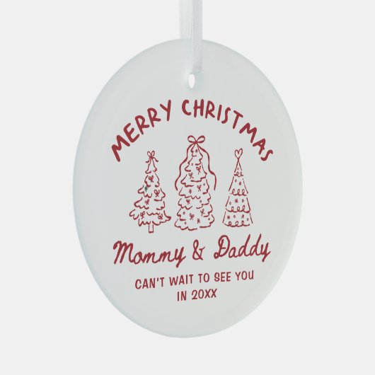 Personalized Whimsical Baby Announcement Ornament (Voorkant Rechts)