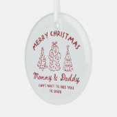 Personalized Whimsical Baby Announcement Ornament (Voorkant links)